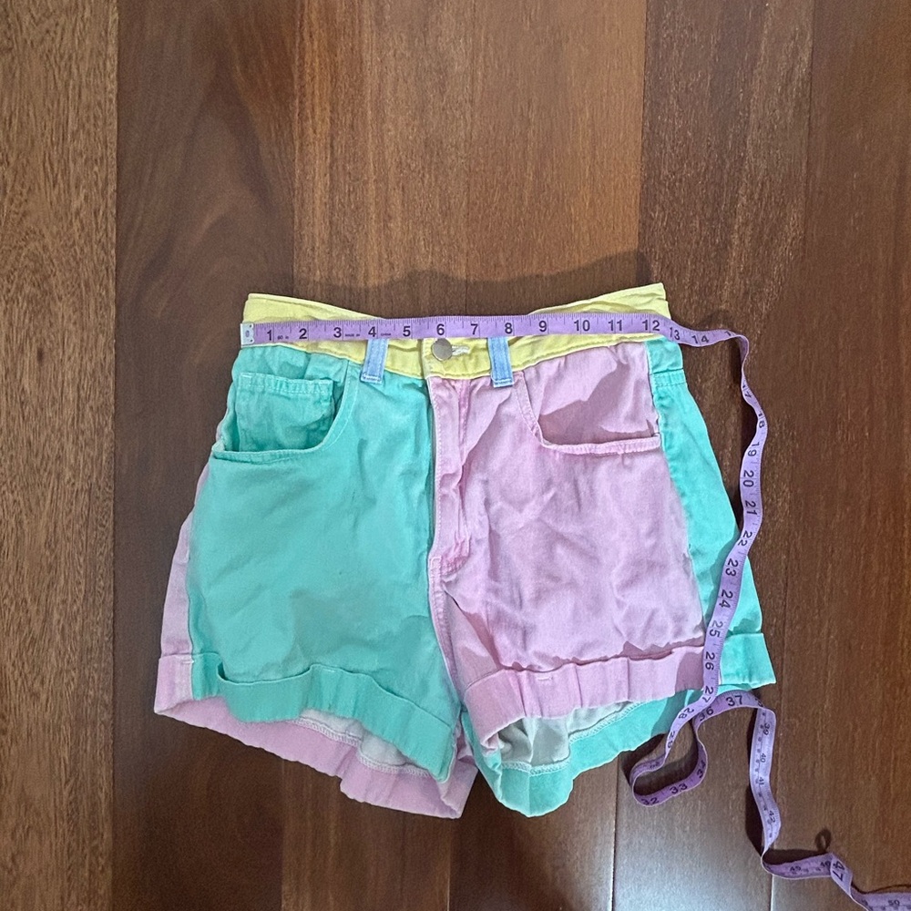 AMERICAN APPAREL Pastel Denim Shorts Vintage Y2K Waist 26/27 - Picture 10 of 10